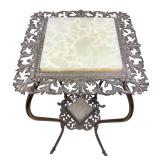 O - Antique Victorian Brass and Onyx Plant Stand