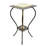 O - Antique Victorian Brass and Onyx Plant Stand