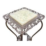 O - Antique Victorian Brass and Onyx Plant Stand