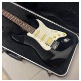 O - Fender Squier II Stratocaster - Black Electric Guitar w/ Case & Cable