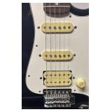 O - Fender Squier II Stratocaster - Black Electric Guitar w/ Case & Cable