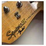 O - Fender Squier II Stratocaster - Black Electric Guitar w/ Case & Cable