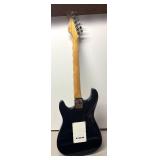 O - Fender Squier II Stratocaster - Black Electric Guitar w/ Case & Cable