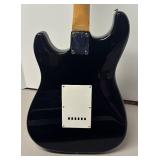 O - Fender Squier II Stratocaster - Black Electric Guitar w/ Case & Cable