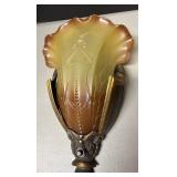 FR - Pair of Vintage Art Deco Amber Glass Wall Sconces by Mid-West