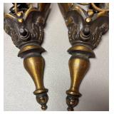 FR - Pair of Vintage Art Deco Amber Glass Wall Sconces by Mid-West