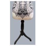 LLR - Dress Form Mannequin - Corset Print Decorative Bust on Black Tripod Stand