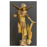 LLR - Antique Art Nouveau Ansonia Mantel Clock with Fairy Figurine