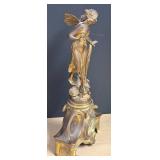 LLR - Antique Art Nouveau Ansonia Mantel Clock with Fairy Figurine