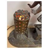 LLR - Antique French Spelter Figural Frileuse Lamp - Aristide De Ranieri French Spelter Figure