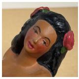 LLR - Vintage Chalk Ware Reclining Nude Hula Girl Figurine