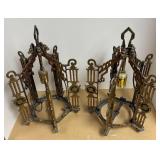 LLR - Pair of Vintage Brass Art Deco Light Fixtures