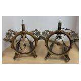 LLR - Pair of Vintage Brass Art Deco Light Fixtures