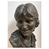 LLR - Antique Spelter Lady Bust