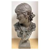 LLR - Antique Spelter Lady Bust