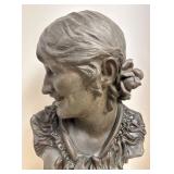 LLR - Antique Spelter Lady Bust