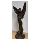 LLR - "Papillon" Bronzed Winged Fairy Sculpture by Paul Lucien Bessin