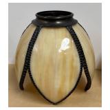 FR - Vintage Caramel Stained Glass Lamp Shades - Set of 5