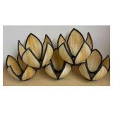 FR - Vintage Caramel Stained Glass Lamp Shades - Set of 5