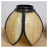 FR - Vintage Caramel Stained Glass Lamp Shades - Set of 5