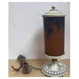 LLR - Vintage Art Deco Table Lamp with Grapevine Pattern Glass Shade & Ornate Base