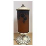 LLR - Vintage Art Deco Table Lamp with Grapevine Pattern Glass Shade & Ornate Base