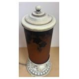 LLR - Vintage Art Deco Table Lamp with Grapevine Pattern Glass Shade & Ornate Base