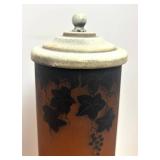 LLR - Vintage Art Deco Table Lamp with Grapevine Pattern Glass Shade & Ornate Base