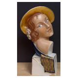 LL - Royal Dux Elly Stroback Bust - Art Deco Porcelain Figure