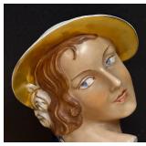 LL - Royal Dux Elly Stroback Bust - Art Deco Porcelain Figure