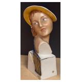 LL - Royal Dux Elly Stroback Bust - Art Deco Porcelain Figure
