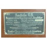 LLR - Radiola RS Regenerative Receiver & Amplifier Type RS, Style 358101