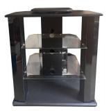 RR - Media Stand with Glass Shelves and Removable Swivel Top