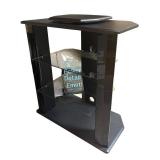 RR - Media Stand with Glass Shelves and Removable Swivel Top
