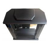 RR - Media Stand with Glass Shelves and Removable Swivel Top