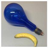 RR - Vintage Cobalt Blue Glass Light Bulb - E26 Screw Base