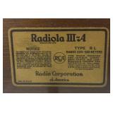 RR - RCA Radiola III-A Type RL Vintage Tube Radio - 220-550m AM Range