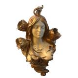 FR - Art Nouveau Bust Lamps - Wall Sconces
