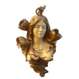 FR - Art Nouveau Bust Lamps - Wall Sconces