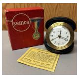 O - Vintage Semca Travel Alarm Clock with World Time Ring - Bezel, Germany