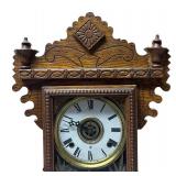 LLR - Wm. L. Gilbert Lake No. 6 Ornate Oak Mantel Clock