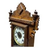 LLR - Wm. L. Gilbert Lake No. 6 Ornate Oak Mantel Clock
