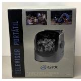 RR - New GPX TVP2 Portable Television 5in Black & White AM-FM Radio - Three-Way Power