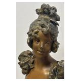 RR - Art Nouveau Bronze Bust Sculpture