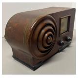 RR - Vintage Emerson AX212 "Bullseye" Moderne Radio with Vintage Walnut Wood Cabinet