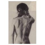 FR - Nude Woman in High Heels Pencil Drawing Print by D. Rives