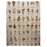 FR - Vintage Trädgårdsblommor Framed Botanical Chart