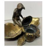 O - Vintage Art Nouveau Figural Inkstand