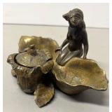 O - Vintage Art Nouveau Figural Inkstand