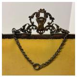 FR - Antique Art Nouveau Maiden Portrait Celluloid Tri-Fold Vanity Mirror